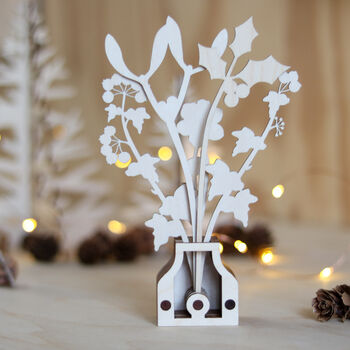 Personalised Christmas Flowers In Its Own Wooden Pot, 5 of 5