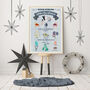 Petrol Blue Personalised Birth Details Print, thumbnail 5 of 9