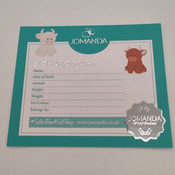 Brown Highland Cow Hand Puppet With Personalised Tag, 3 of 9