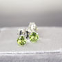 Green Peridot Ear Studs In Silver Or Gold, thumbnail 6 of 10