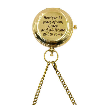 Personalised 21st Birthday Pocket Watch With Wooden Box, 6 of 10