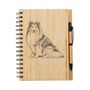 Personalised Shetland Sheepdog Dog Bamboo Notebook And Pen Set, thumbnail 2 of 2