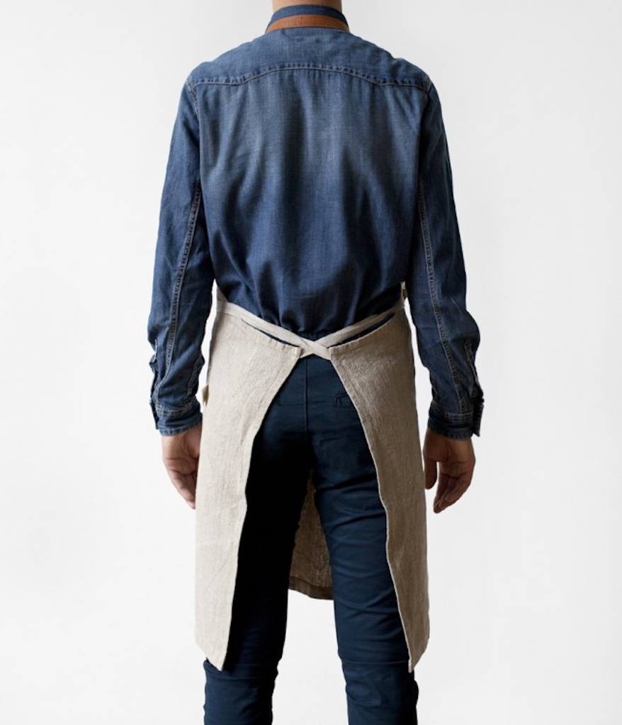 Linen And Leather Apron By finch & crane.