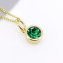 Personalised Gold Plated Sterling Silver May Emerald Birthstone Necklace, thumbnail 1 of 11