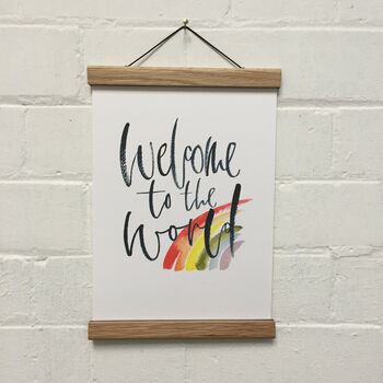Welcome To The World Brush Lettered Print, 2 of 5