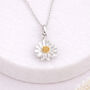 Personalised Sterling Silver September Aster Birth Flower Pendant Necklace, thumbnail 3 of 9