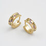 Gold Folksy Floral Huggie Earrings, thumbnail 1 of 8