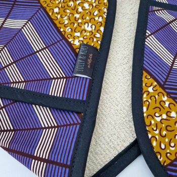 African Print Oven Gloves | Purple Bunmi Print, 4 of 4
