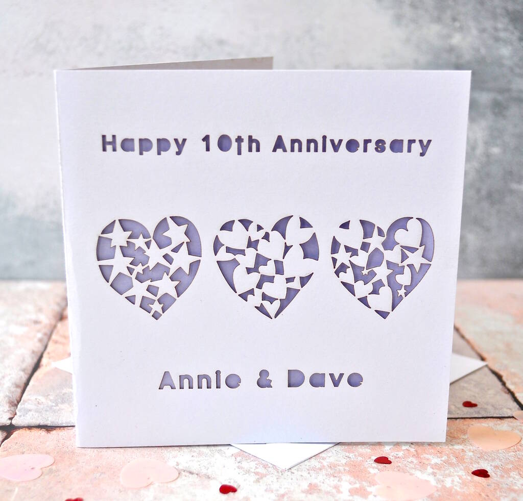 Personalised Laser Cut Anniversary Heart Card By Sweet Pea Design