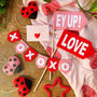 Pink And Red Felt Personalised Bunting Garland, thumbnail 4 of 5