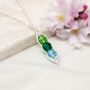 Crystal Birthstone Peapod Necklace Sterling Silver Family Jewellery, thumbnail 4 of 5
