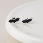 Sterling Silver Bat Stud Earrings – 8mm X 4mm, thumbnail 3 of 4