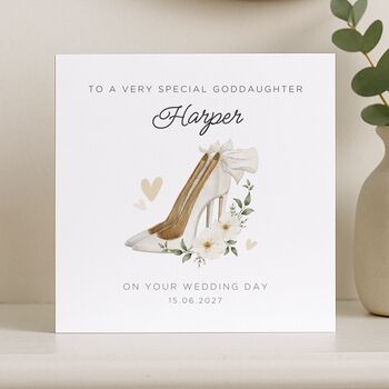 Personalised Goddaughter On Your Wedding Day Card, 5 of 8