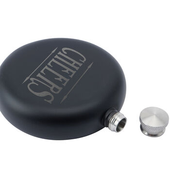 Dapper Chap 'Down The Hatch' Black 6oz Hip Flask | Gift Boxed, 4 of 5