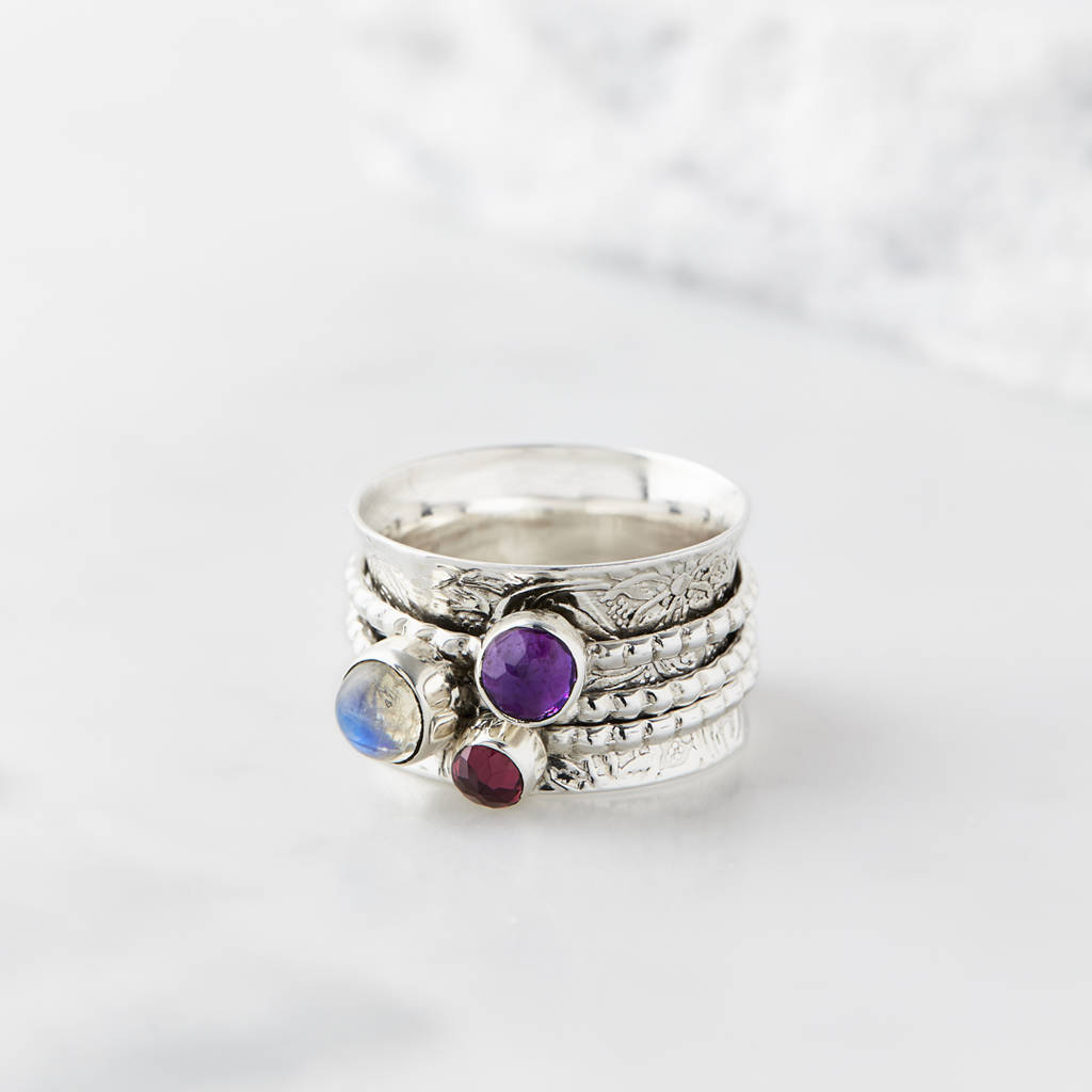 Mystical Yin Amethyst And Moonstone Spinning Ring By Charlotte's Web ...