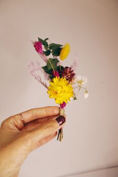 Beautifully Bright Dried Flower Wedding Buttonhole, 2 of 2