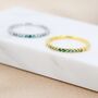 Emerald Green Ombre Half Eternity Ring Sterling Silver, thumbnail 1 of 11