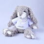 Personalised Grey Fluffy Bunny Soft Toy, thumbnail 1 of 5