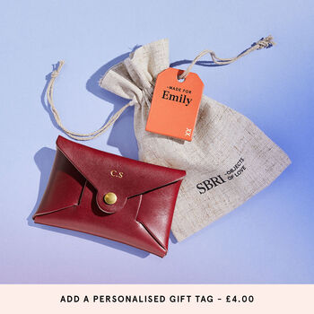 Personalised Burgundy Leather Card + Coin Purse, 5 of 5