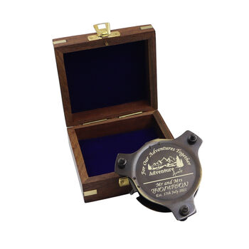 Personalised Three Inch Adjustable Gunmetal Sundial Compass Gift, 9 of 12