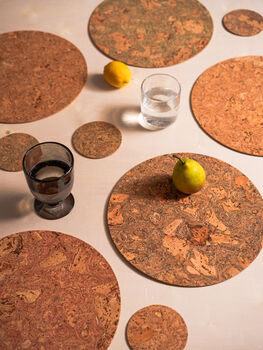 Round Natural Cork Placemat Green, 2 of 2