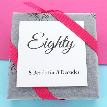 80th Birthday Infinity Initial Bead Necklace, 2 of 2
