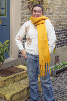 Yellow Colour Block Warm Wrap Scarf, 3 of 5