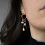 Perla Hoops 14k Gold Filled And Vintage Glass Pearls, thumbnail 2 of 7