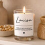 Personalised Name And Message Candle – Heart Design, thumbnail 3 of 3