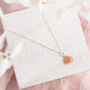 Sterling Silver Peach Moonstone Necklace, thumbnail 2 of 5