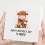Highland Cow Mother's Day Card For Mum, thumbnail 1 of 7