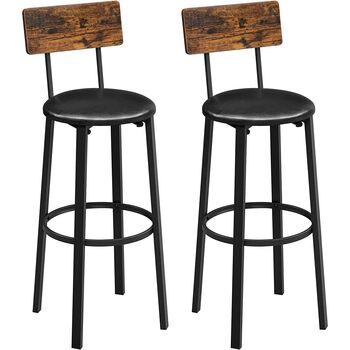 Set Of Two Pu Bar Stools Breakfast Stools Chairs, 4 of 7