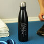 Personalised Floral Black Metal Insulated Drinks Bottle, thumbnail 5 of 6