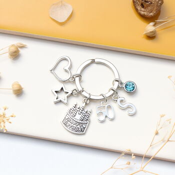 Personalised 50th Birthday Keyring, 2 of 8