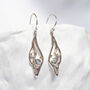 Molten Sterling Silver Topaz And Pearl Drop Earrings, thumbnail 1 of 8