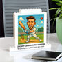 Personalised Cricket Caricature Lego Style Photo Block, thumbnail 1 of 4