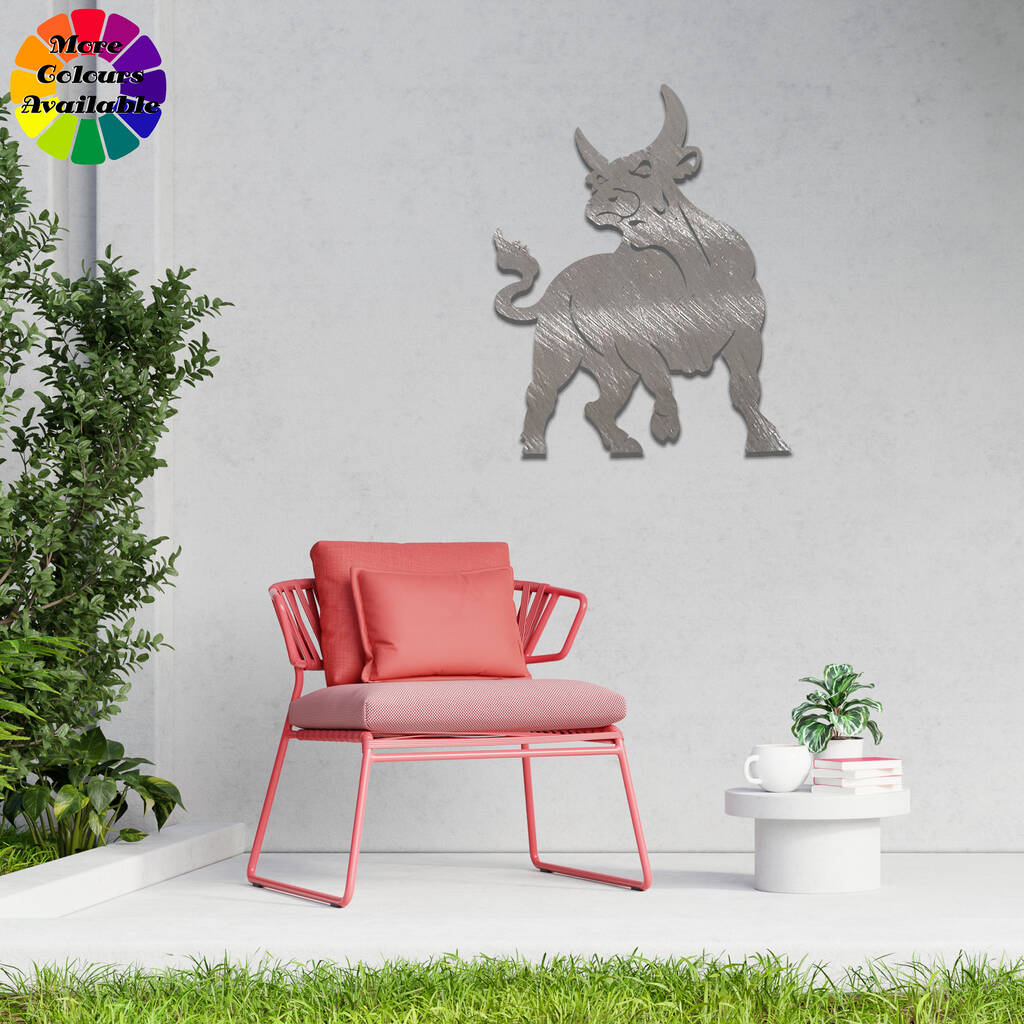 Metal Bull Wall Art Decoration Farmers Gift Idea By Duke Craft