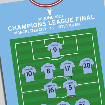 Manchester City Vs Inter Champions League 2023 Print, 4 of 4
