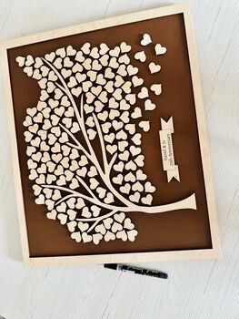 Tree Personalised Alternative Wedding Guest Book, 5 of 5