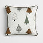 Christmas Trees Green And Gold Cushion, thumbnail 1 of 4
