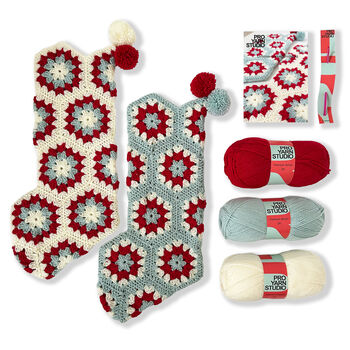Set Of Two Christmas Stocking Crochet Kit, 2 of 6