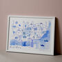 Lisbon City Portugal Blue Landmarks Portugese Travel Art Print, thumbnail 1 of 3