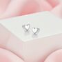 Sterling Silver Heart Stud Earrings, thumbnail 1 of 4