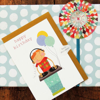 D.J Birthday Card By Kali Stileman Publishing | notonthehighstreet.com