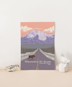 Wrangell St Elias National Park Travel Poster Art Print, 2 of 8