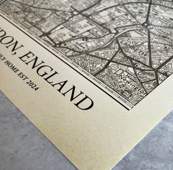 Any UK Address Vintage Style Personalised Map Print, 3 of 8