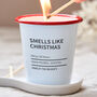 Personalised Smells Like Christmas Candle, thumbnail 1 of 4