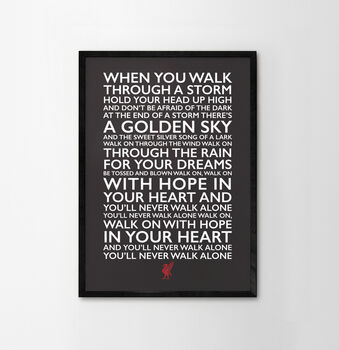 You'll Never Walk Alone Typography Poster, 4 of 12