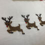Christmas Themed Reindeer Embroidered Cushion, thumbnail 2 of 5