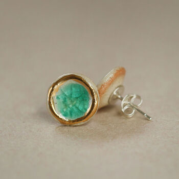 Emerald Pool Sterling Silver Studs, 2 of 4